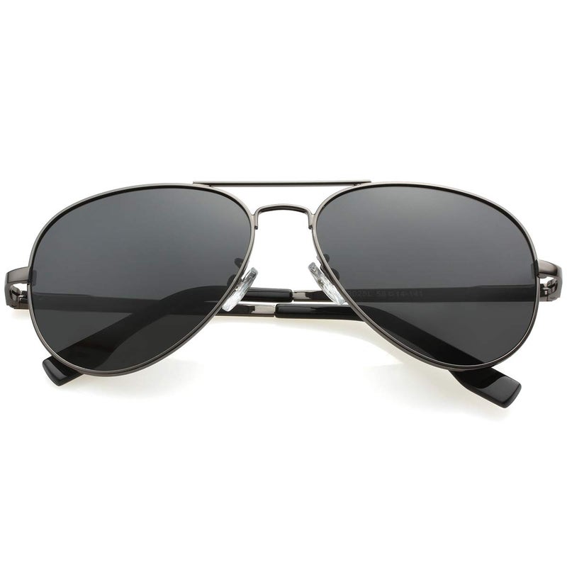 Kursan Kids Small Polarized Aviator Sunglasses for Boys Girls Age 4-18, 100% UV400 Protection, 52MM (Gunmetal/Black Lens) - Image 4